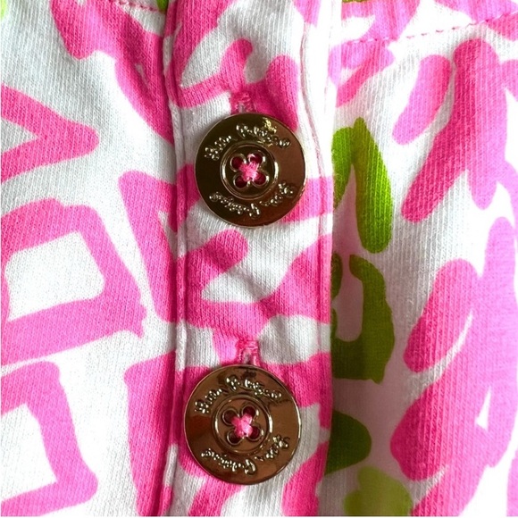 Lilly Pulitzer Home Slice Pink Green Captain Popover French Terry Top Size XS - Picture 6 of 8